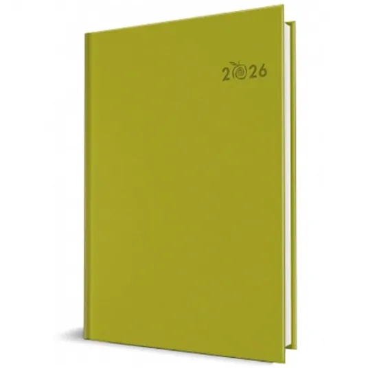 Agenda datata Herlitz, RO A5, 352 pagini, coperta din piele sintetica, eco friendly, apple skin, Premium Deluxe Predaia, culoare verde, 2026