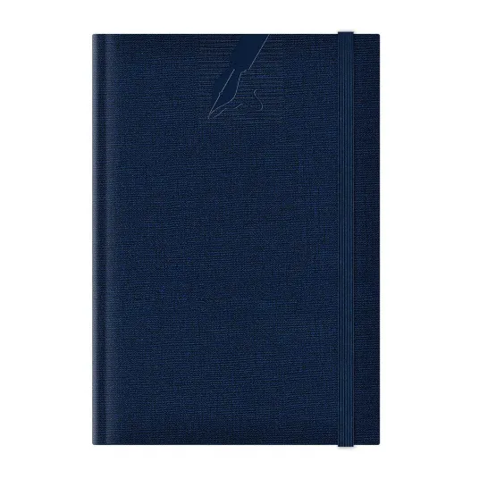 Agenda nedatata A5 Colere elastic hartie alba coperta albast