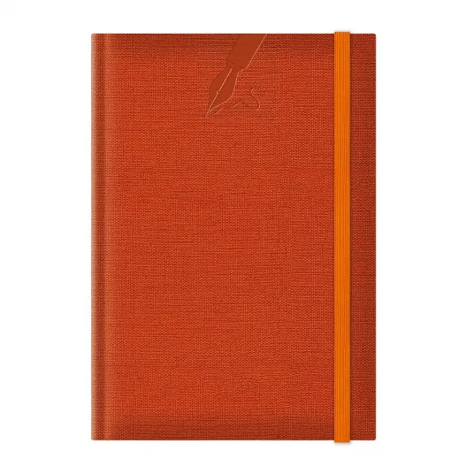 Agenda nedatata A5 Colere elastic hartie alba coperta orange