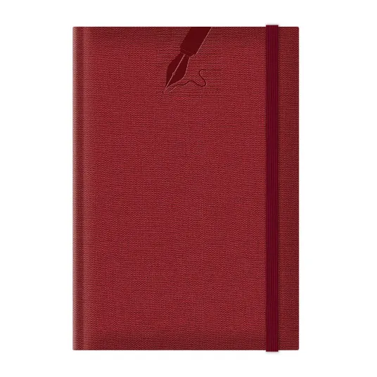 Agenda nedatata A5 Colere elastic hartie alba coperta rosu