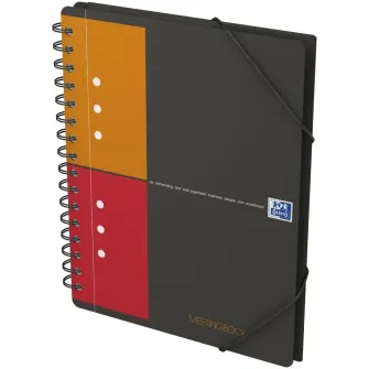 Agenda Organizator Oxford International Meeting Book, A5+ 80F, Hartie Optik 90G/Mp, Spira Dubla, Scribzee, Coperta Pp, Pefc, Margini Duble Si Antet, Microperforatii Si 10 Perforatii, 3 Clape Coperta Spate, Inchidere Cu Elastic, Patratele, Culoare Gri