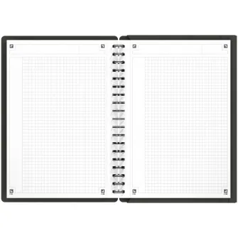 Agenda Organizator Oxford International Meeting Book, B5 80F, Hartie Optik 90G/Mp, Spira Dubla, Scribzee, Coperta Pp, Pefc, Margini Duble Si Antet, Microperforatii, 3 Clape Coperta Spate, Inchidere Cu Elastic, Patratele, Culoare Gri