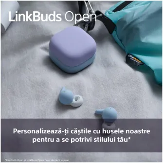 Air Fitting Supporters Sony pentru casti LinkBuds Open, silicon moale, Violet