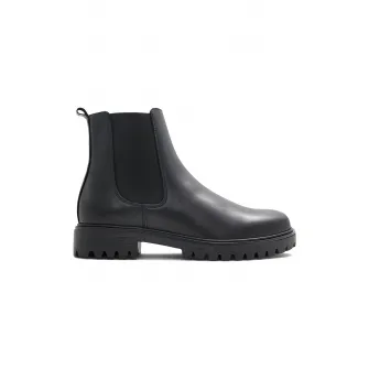 Aldo, Cizme Chelsea de piele cu segmente textile Adalitlan, Negru, 7.5