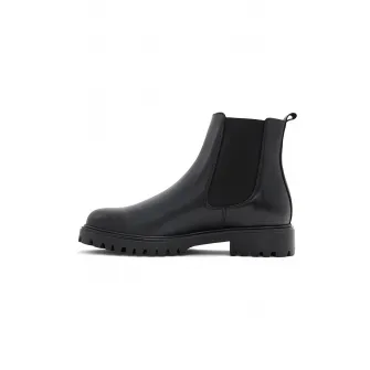 Aldo, Cizme Chelsea de piele cu segmente textile Adalitlan, Negru, 7.5