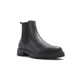 Aldo, Cizme Chelsea de piele cu segmente textile Adalitlan, Negru, 7.5