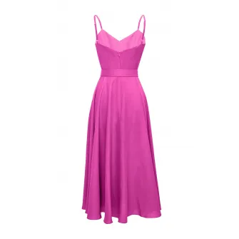 Alina Cernatescu, Rochie cu decolteu cache-coeur si curea asortata Ischia, Fucsia, S