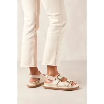 ALOHAS, Sandale de piele cu velcro Harper, Alb fildes, 40