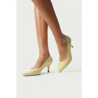 ALURA, Pantofi din piele intoarsa Julie, Galben pal, 41