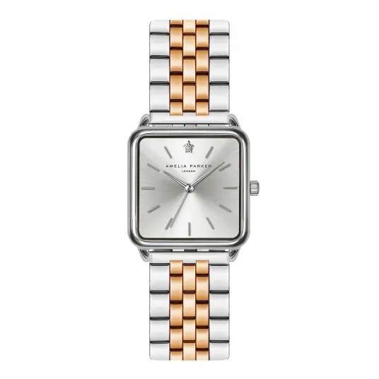 Amelia Parker, Ceas quartz cu bratari intersanjabile, Auriu rose, Argintiu
