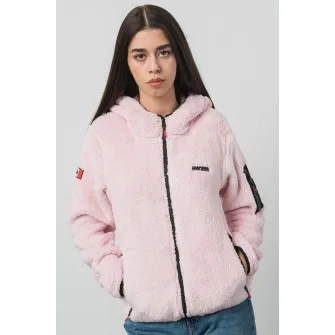 Anapurna, Hanorac cu fermoar Ulebana Plush, Roz pal, XL