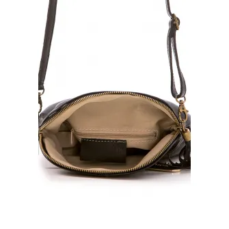 Anna Morellini, Geanta crossbody de piele Alice, Negru