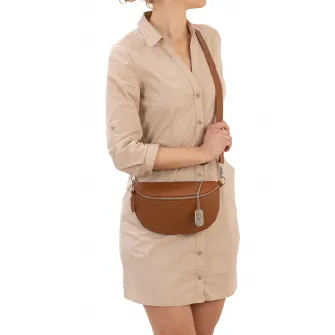 Anna Morellini, Geanta crossbody de piele Berenice, Scortisoara