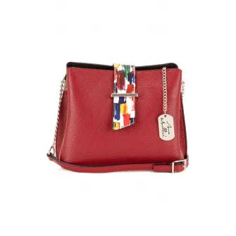 Anna Morellini, Geanta crossbody de piele cu aspect texturat Vida, Rosu