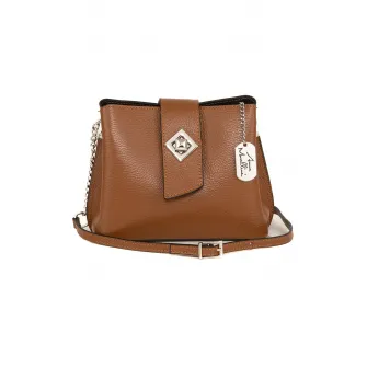Anna Morellini, Geanta crossbody de piele cu aspect texturat, Caramel