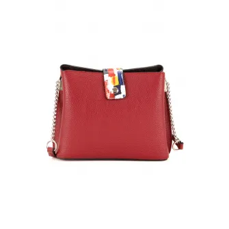 Anna Morellini, Geanta crossbody de piele cu aspect texturat Vida, Rosu