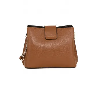 Anna Morellini, Geanta crossbody de piele cu aspect texturat, Caramel