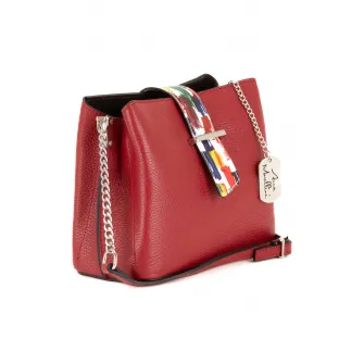 Anna Morellini, Geanta crossbody de piele cu aspect texturat Vida, Rosu