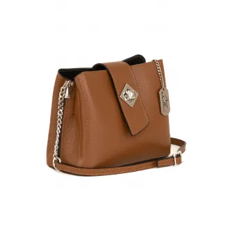 Anna Morellini, Geanta crossbody de piele cu aspect texturat, Caramel