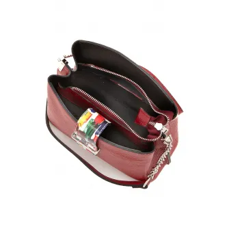 Anna Morellini, Geanta crossbody de piele cu aspect texturat Vida, Rosu