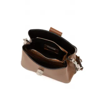 Anna Morellini, Geanta crossbody de piele cu aspect texturat, Caramel