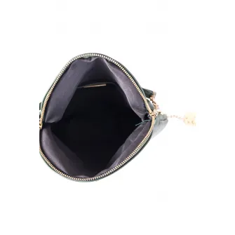 Anna Morellini, Geanta crossbody de piele cu canaf Alice, Verde inchis