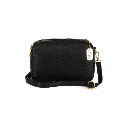 Anna Morellini, Geanta crossbody de piele, Negru