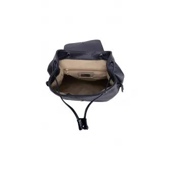 Anna Morellini, Rucsac de piele cu accesoriu logo detasabil Claire, Bleumarin