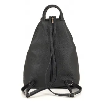 Anna Morellini, Rucsac din piele cu accesoriu logo, Gri inchis