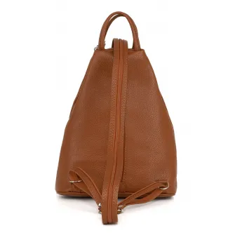 Anna Morellini, Rucsac din piele cu accesoriu logo, Maro