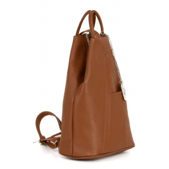 Anna Morellini, Rucsac din piele cu accesoriu logo, Maro