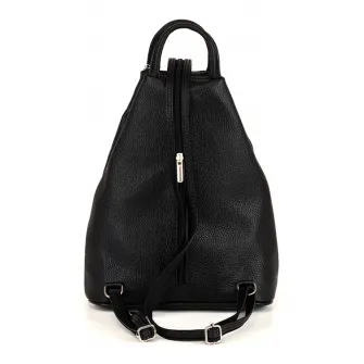 Anna Morellini, Rucsac din piele cu accesoriu logo, Negru