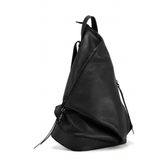 Anna Morellini, Rucsac din piele in forma de triunghi Aureliana, Negru