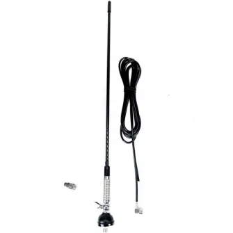 Antena CB PNI S60 cu fluture, lungime spic 59 cm, cu montura, cablu 4 m si mufa PL