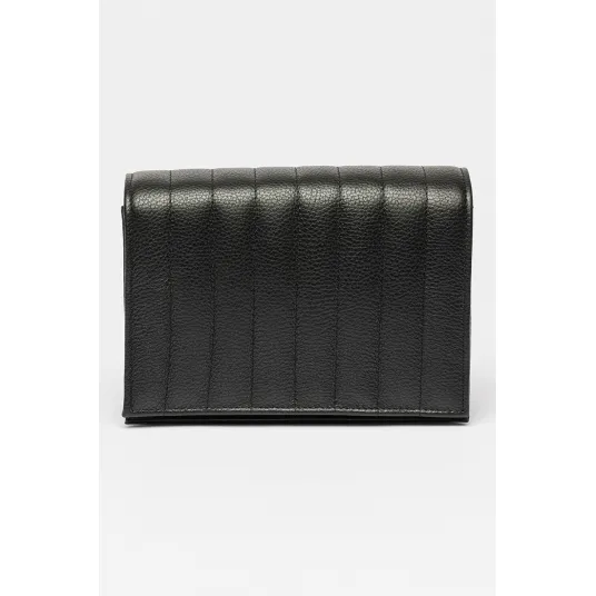 Antonia Moretti, Geanta crossbody de piele cu model matlasat, Negru