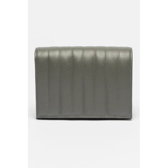 Antonia Moretti, Geanta crossbody de piele cu model matlasat, Gri inchis