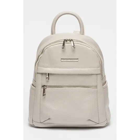 Antonia Moretti, Rucsac de piele cu buzunare multiple, Grej