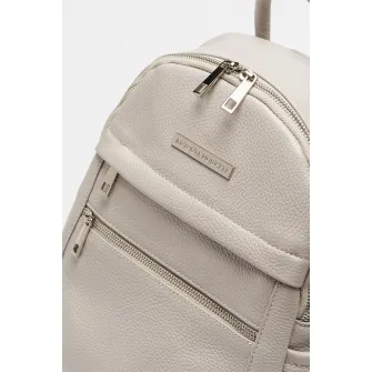 Antonia Moretti, Rucsac de piele cu buzunare multiple, Grej