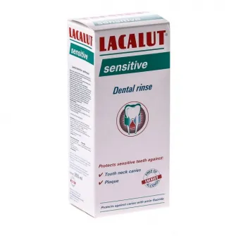 Apa de gura Lacalut Sensitive Antiplaque, 300 ml