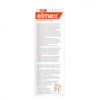 Apa de gura pentru copii elmex Junior, varsta 6-12 ani, pentru protectie anticarie, 400 ml