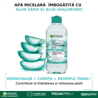 Apa Micelara Garnier Skin Naturals Hyaluronic Aloe imbogatita cu acid hialuronic, 400 ml