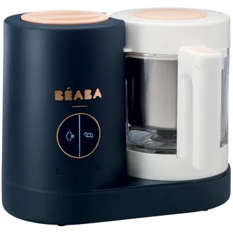 Устройство 4в1 для приготовления детского питания Beaba Babycook Neo Night Blue, чаша из нержавеющей стали 1000 мл, стеклянная чаша 1250 мл, без BPA, синий/белый