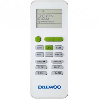 Aparat de aer conditionat Daewoo 12000 BTU, WI-FI, A++, Filtre cu ioni de argint, Eco Mode, iFeel, DAC-12CHSDB-NK, Negru