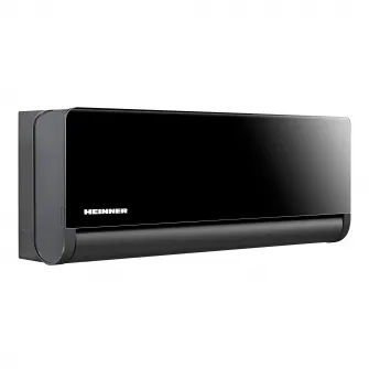 Aparat de aer conditionat Heinner BlackPearl 12000 BTU Wi-Fi, Clasa A+++/A++, functie Super Ionizare, Breeze away, Active clean, panou negru oglinda, HAC-BP12WIFI-BK
