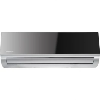 Aparat de aer conditionat Heinner Mirror 12000 BTU Wi-Fi, Clasa A++, Functie incalzire, Filtru cu densitate ridicata, Follow me, HAC-MRB12SLWIFI, negru oglinda cu carcasa argintie