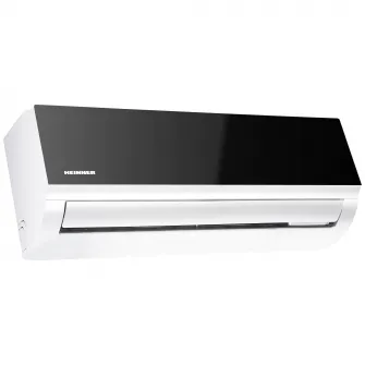 Aparat de aer conditionat Heinner Mirror 12000 BTU Wi-Fi, Clasa A++, Functie incalzire, Filtru cu densitate ridicata, Follow me, HAC-MRB12WHWIFI, negru oglinda cu carcasa alba