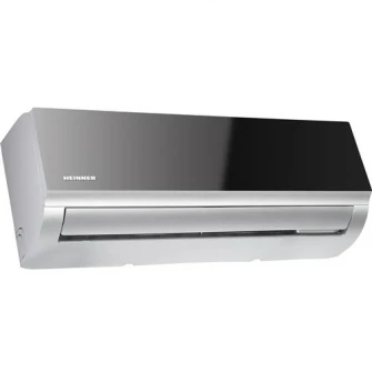 Aparat de aer conditionat Heinner Mirror 12000 BTU Wi-Fi, Clasa A++, Functie incalzire, Filtru cu densitate ridicata, Follow me, HAC-MRB12SLWIFI, negru oglinda cu carcasa argintie