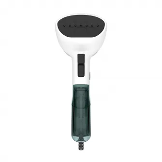 Aparat de calcat vertical cu abur Tefal Access Steam First DT6131E0, 1300W, abur variabil 0-20 g/min, rezervor apa 70 ml, incalzire rapida in 15s, functie auto OFF, perie tesaturi, alb/albastru