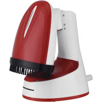 Aparat de calcat vertical Heinner Charon HGS-1400RD, 1240-1470W, talpa din inox, abur continuu cu buton blocare, rezervor apa fix, design pliabil pentru depozitare usoara, perie inclusa, debit abur 18+-4g/min, capacitate rezervor apa 120ml, alb/ rosu