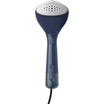 Aparat de calcat vertical portabil Philips STH7020/20 Seria 7000, 1500W, debit de abur 28 g/min, Rezervor de apa detasabil de 100 ml, Talpa OptimalTEMP, 30sec. incalzire, Cap reglabil, 2 nivele de abur, Greutate 870 g, Husa